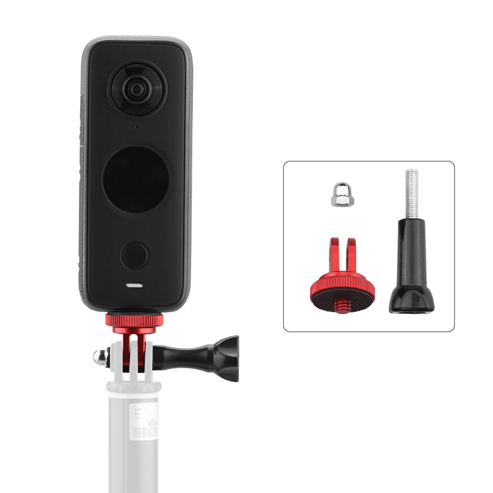 Uniqkart for Insta360 ONE X2/X Panoramic Camera Adapter Conversion Head + Long Screw - Red