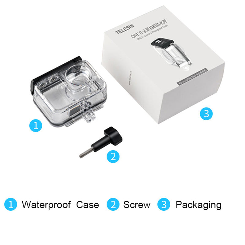 Waterproof Case Housing for Insta360 ONE R 360 Panorama Edition Underwater Diving Protective Cover