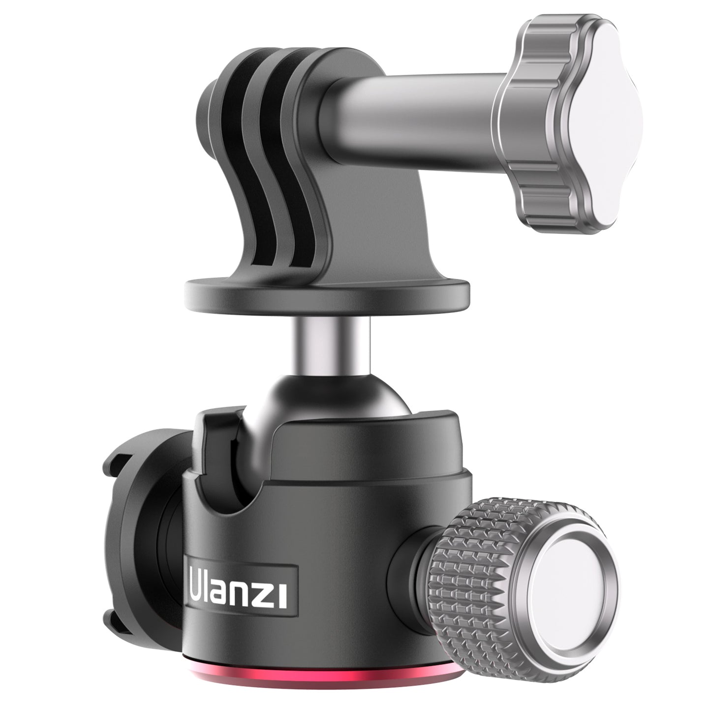 ULANZI U-130 Action Camera Ball Head with Cold Shoe 1/4" Screw Hole for Microphone Fill Light Tripod