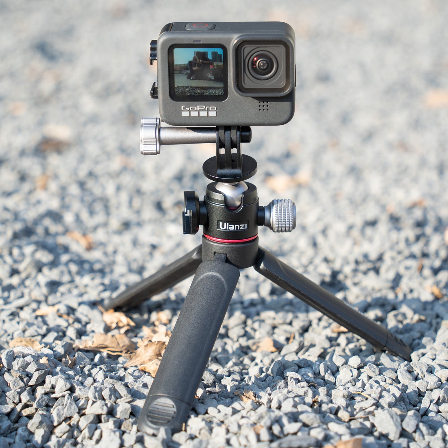 ULANZI U-130 Action Camera Ball Head with Cold Shoe 1/4" Screw Hole for Microphone Fill Light Tripod