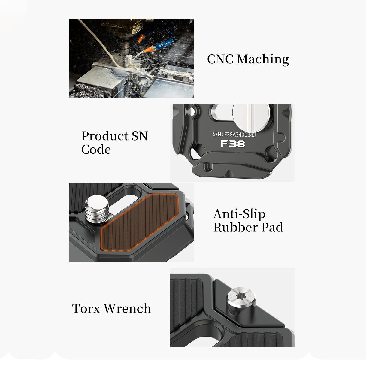FALCAM 2401 F38 CNC Aluminum Alloy Camera Anti-deflection Quick Release Plate