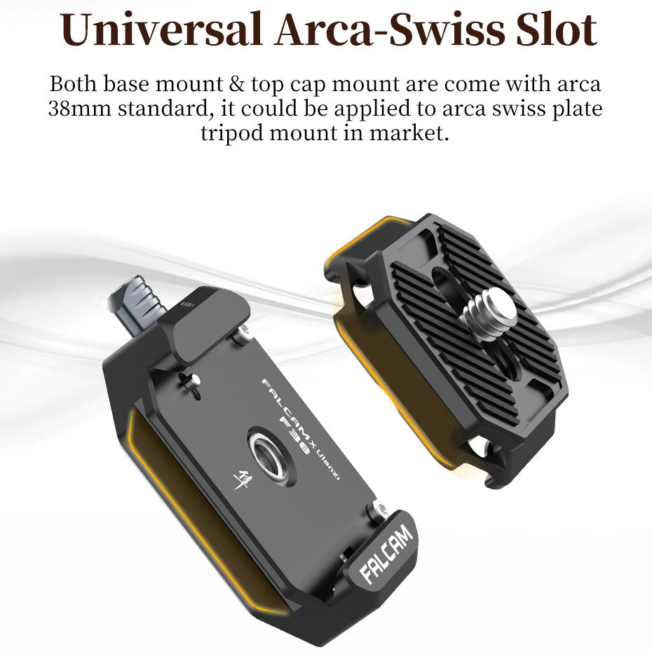 FALCAM 2269 F38 CNC Aluminum Alloy Quick Release Top Cap Cover for Arca Swiss Plate Tripod Mount