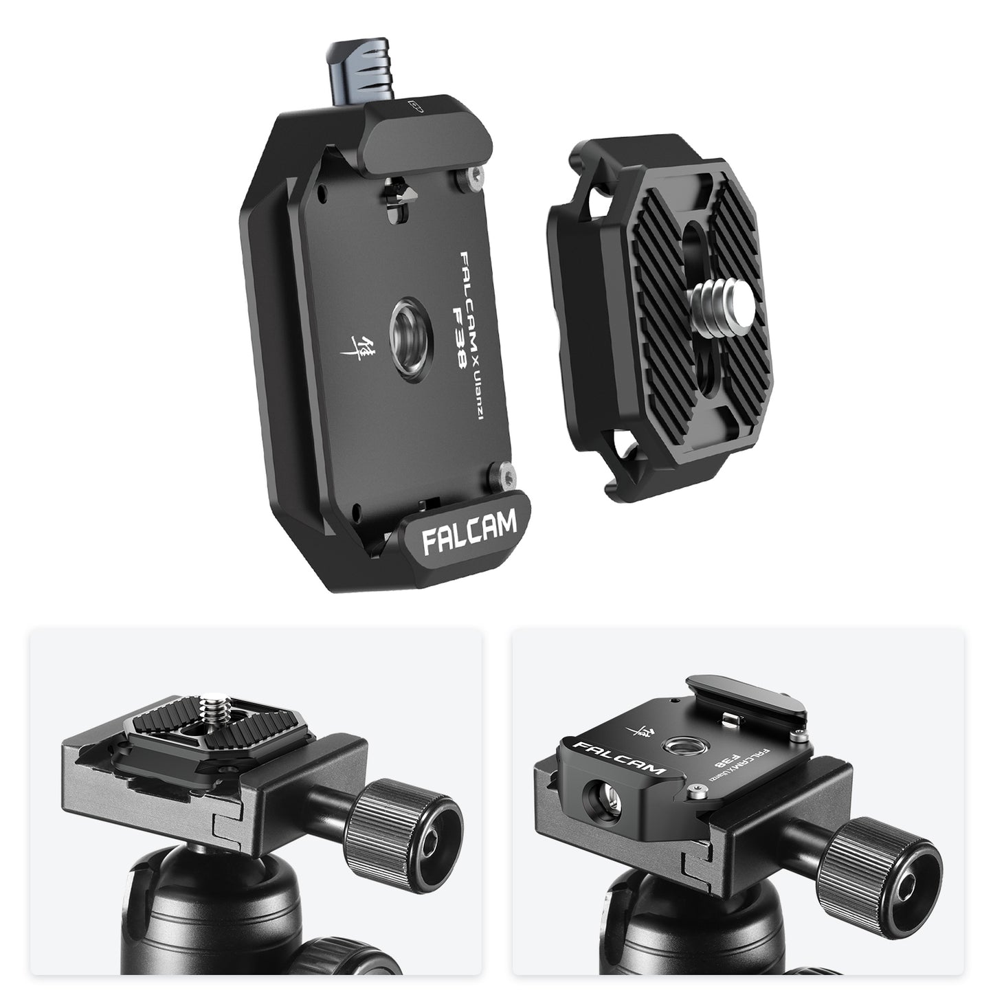 FALCAM 2268 F38 1/4 & 3/8 Quick Release Base Mount + Top Cap Quick Switch Kit for Arca Swiss Plate Tripod Mount