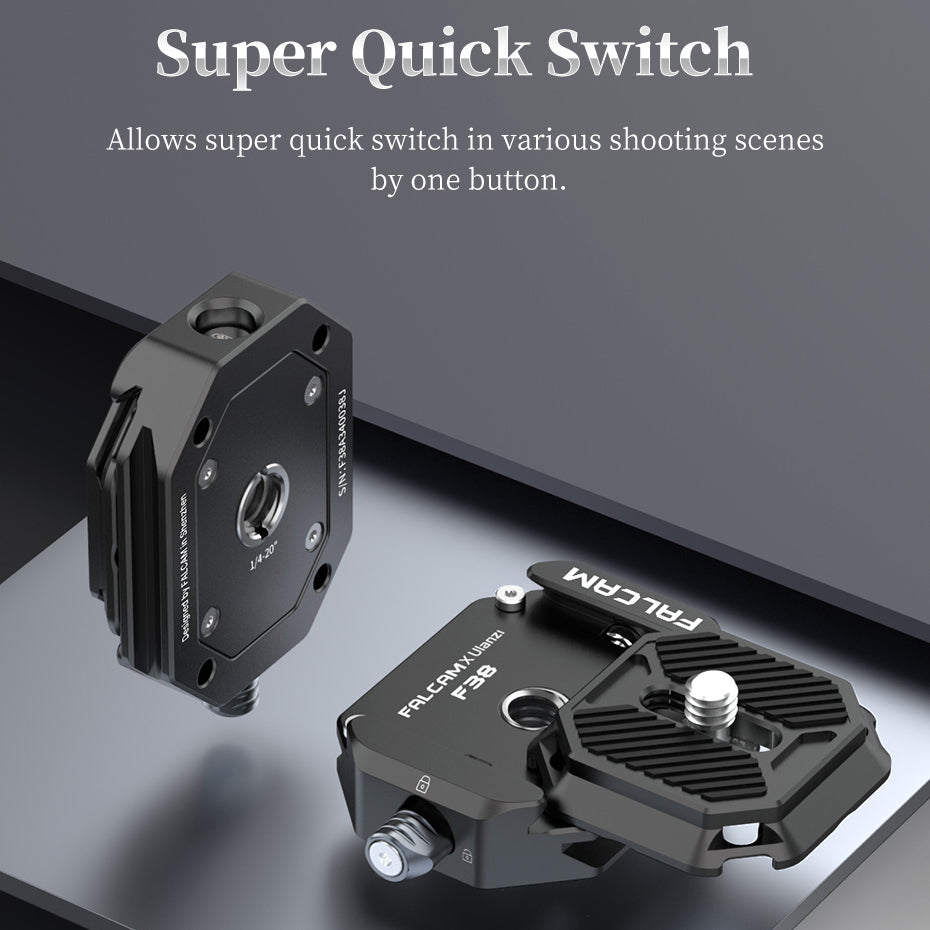 FALCAM 2268 F38 1/4 & 3/8 Quick Release Base Mount + Top Cap Quick Switch Kit for Arca Swiss Plate Tripod Mount