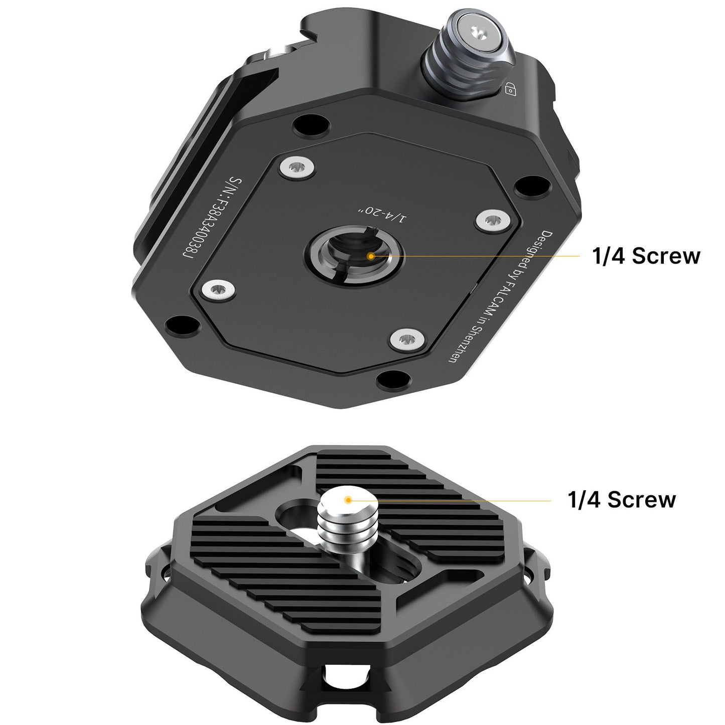 FALCAM 2268 F38 1/4 & 3/8 Quick Release Base Mount + Top Cap Quick Switch Kit for Arca Swiss Plate Tripod Mount