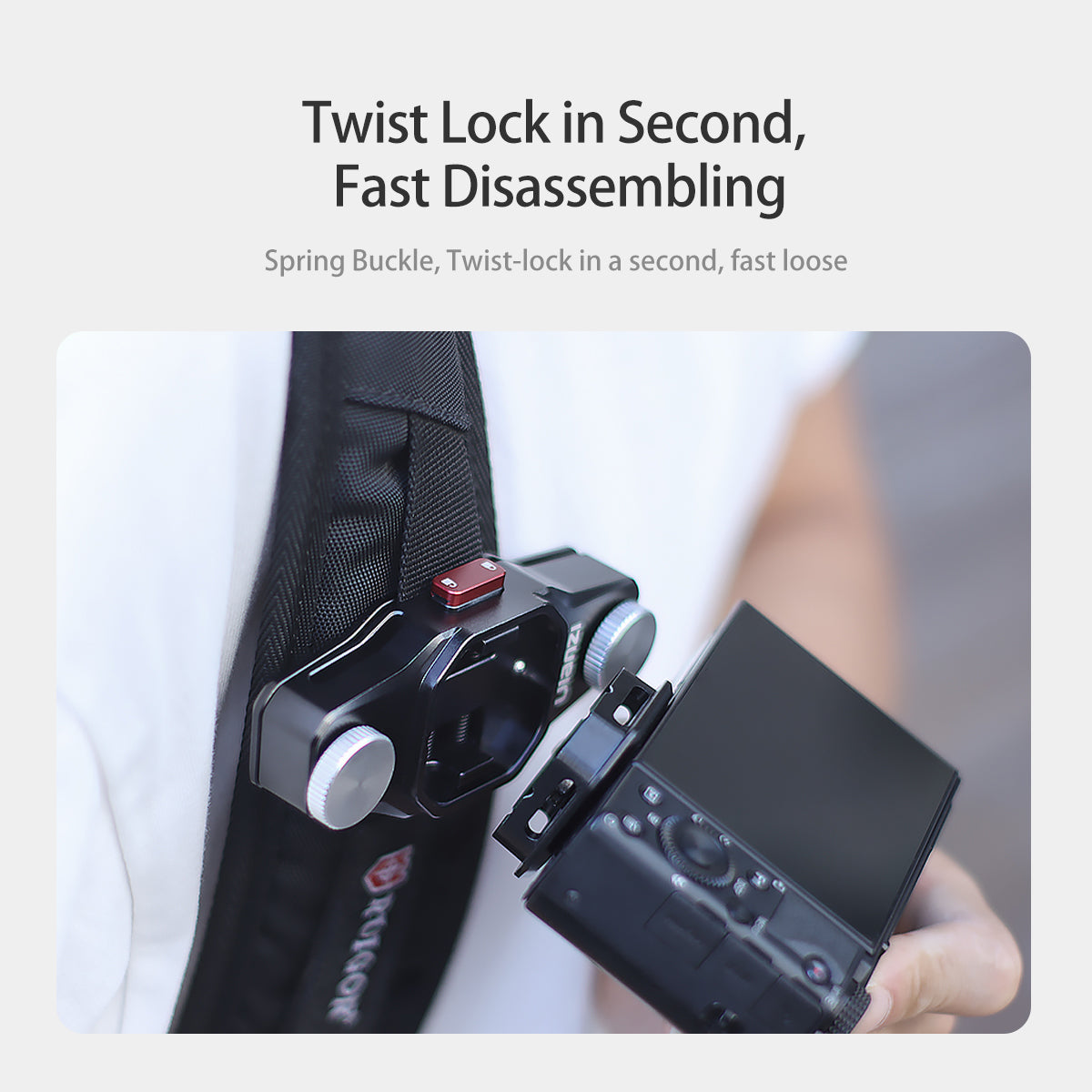 Uniqkart Claw 1965 Quick Release Plate Backpack Strap Belt DSLR Action Camera Mount Plate