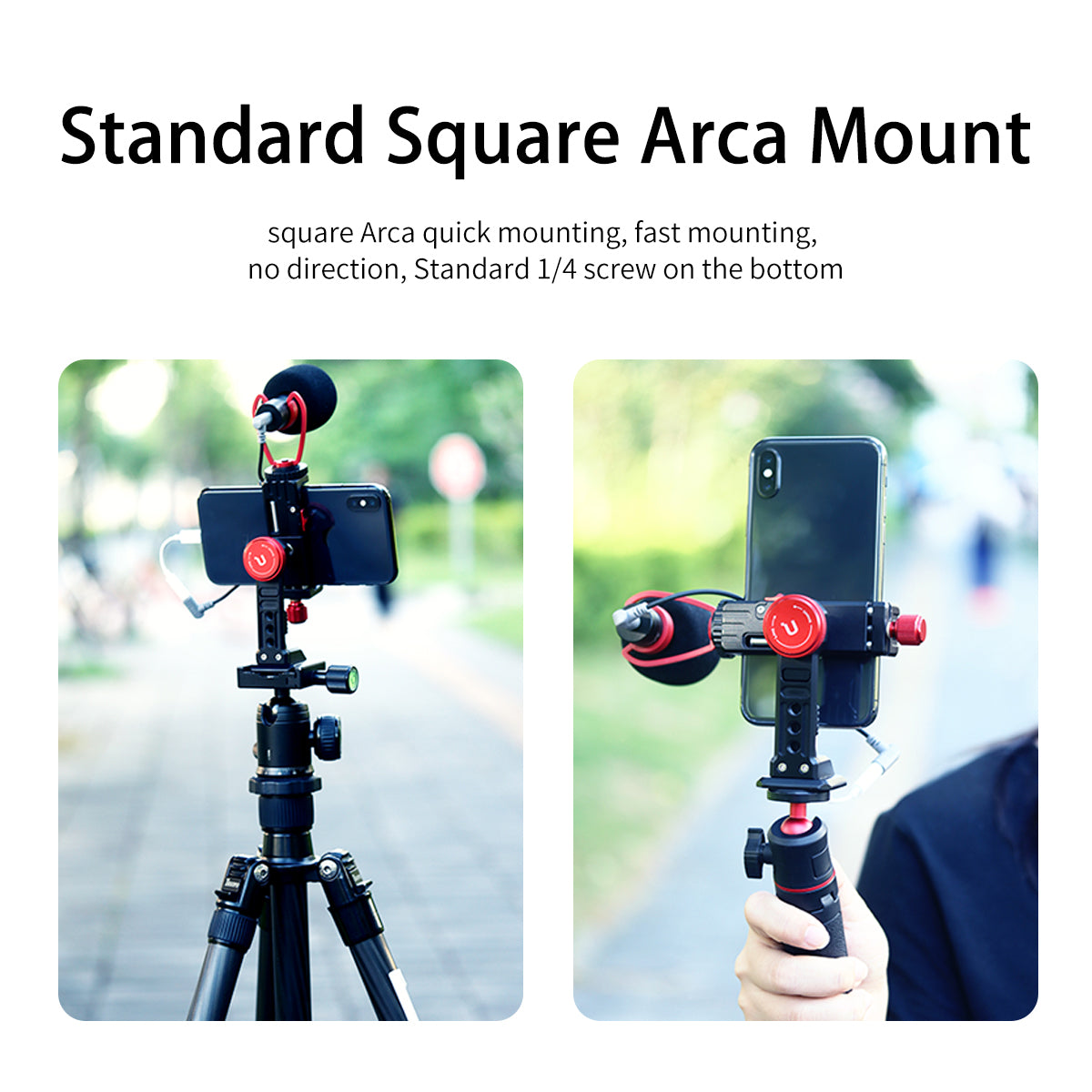 ULANZI ST-14 Aluminum Alloy 360° Rotating Phone Holder Clip with Cold Shoe Universal Cellphone Holder Bracket