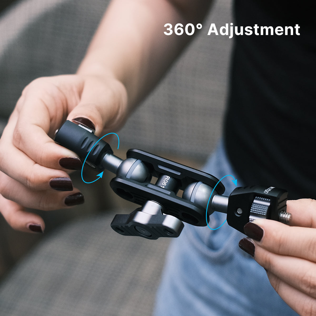 UURig R061 Magic Arm with Dual 1/4" Screw Tripod Mount Monitor Stand Fill Light Microphone Bracket Ballhead Gimbal Accessories