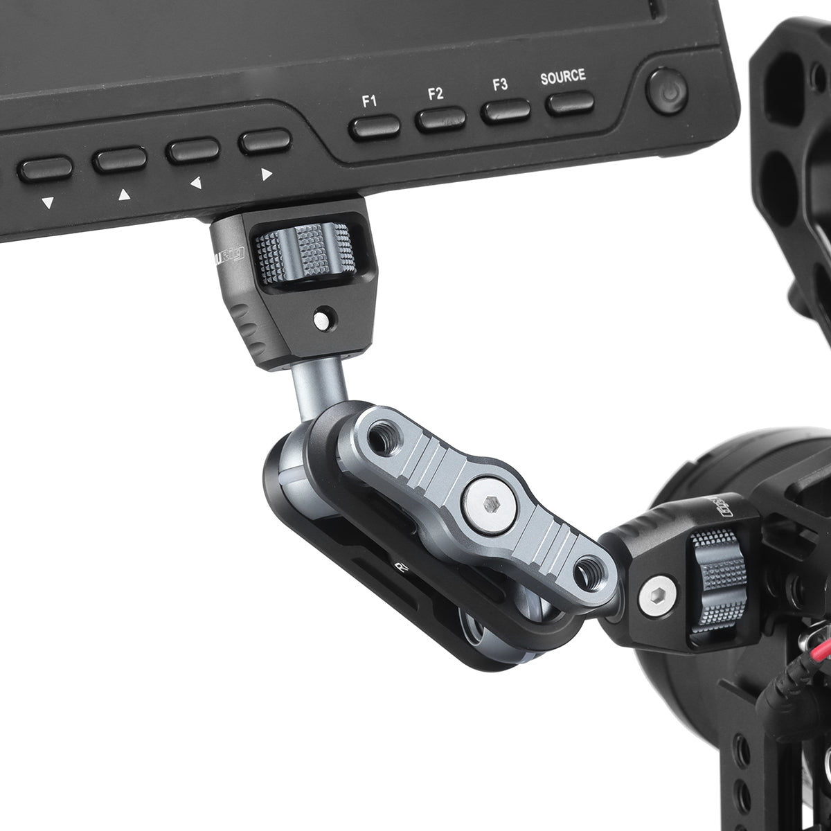 UURig R061 Magic Arm with Dual 1/4" Screw Tripod Mount Monitor Stand Fill Light Microphone Bracket Ballhead Gimbal Accessories