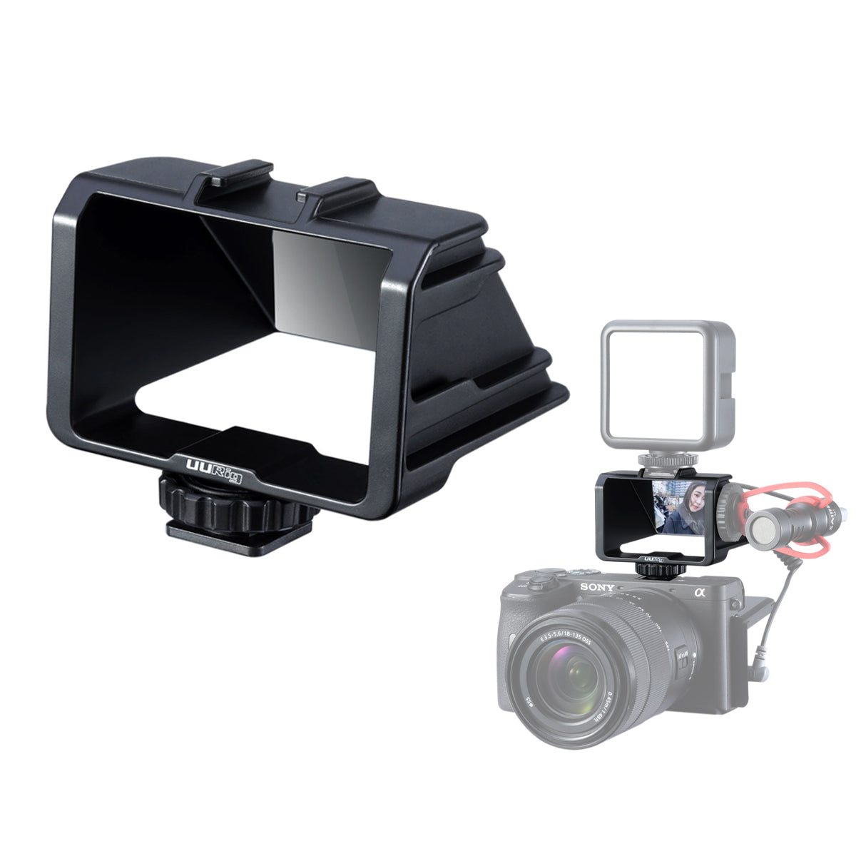 Uniqkart R031 Camera Vlog Selfie Flip Screen Bracket for Mirrorless Periscope Solution A6300 A6000 Sony A73 A7 A6500 A72