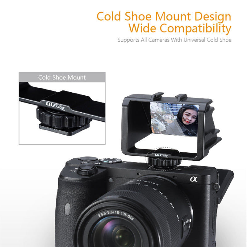 Uniqkart R031 Camera Vlog Selfie Flip Screen Bracket for Mirrorless Periscope Solution A6300 A6000 Sony A73 A7 A6500 A72
