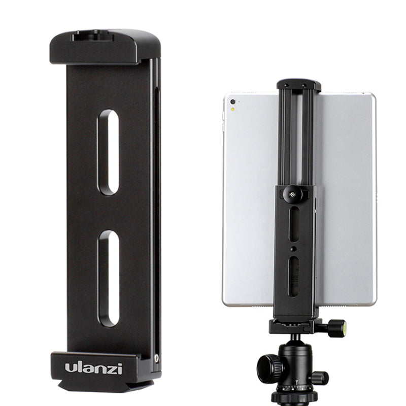 Uniqkart U-Pad Pro Aluminium Alloy Tablet Tripod Mount Holder Clamp with Cold Shoe for iPad Pro Mini Air