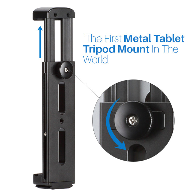 Uniqkart U-Pad Pro Aluminium Alloy Tablet Tripod Mount Holder Clamp with Cold Shoe for iPad Pro Mini Air