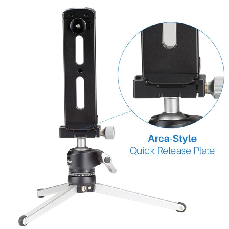 Uniqkart U-Pad Pro Aluminium Alloy Tablet Tripod Mount Holder Clamp with Cold Shoe for iPad Pro Mini Air