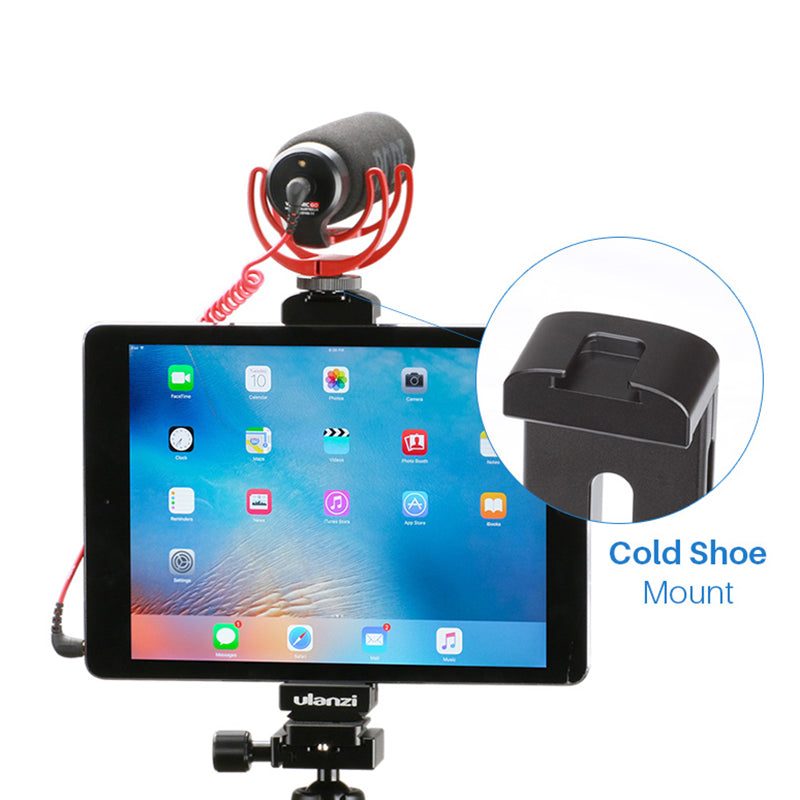 Uniqkart U-Pad Pro Aluminium Alloy Tablet Tripod Mount Holder Clamp with Cold Shoe for iPad Pro Mini Air