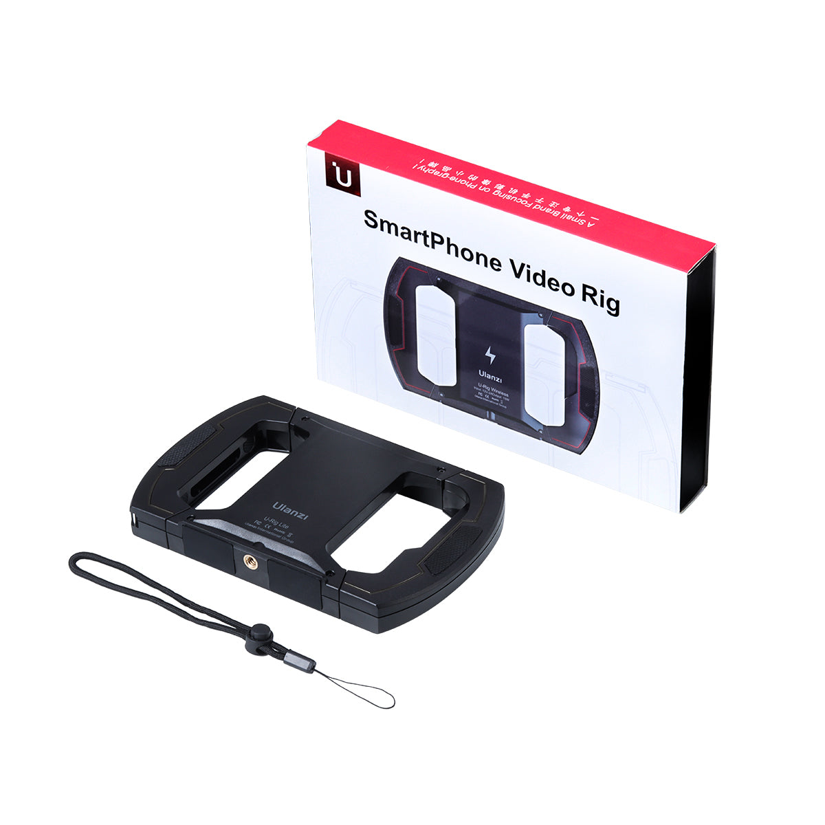 Uniqkart U-Rig Lite Video Vlog Phone Rig Cage with Triple Cold Shoe 1/4 Screw Thread for Smartphones Microphone LED Light