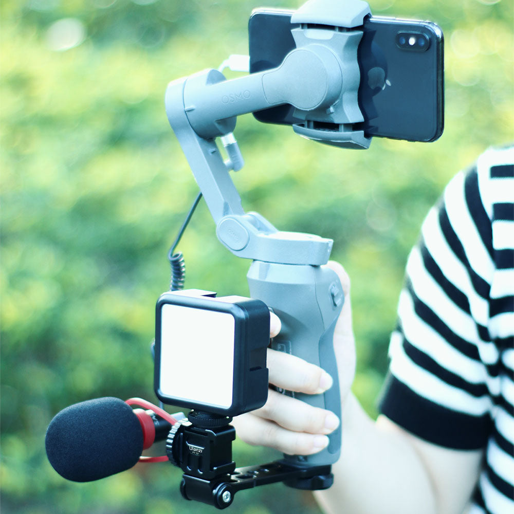 ULANZI PT-13 Extend Triple Cold Shoe Bracket Mount Plate Gimbal Accessories for Smartphone SLR Camera