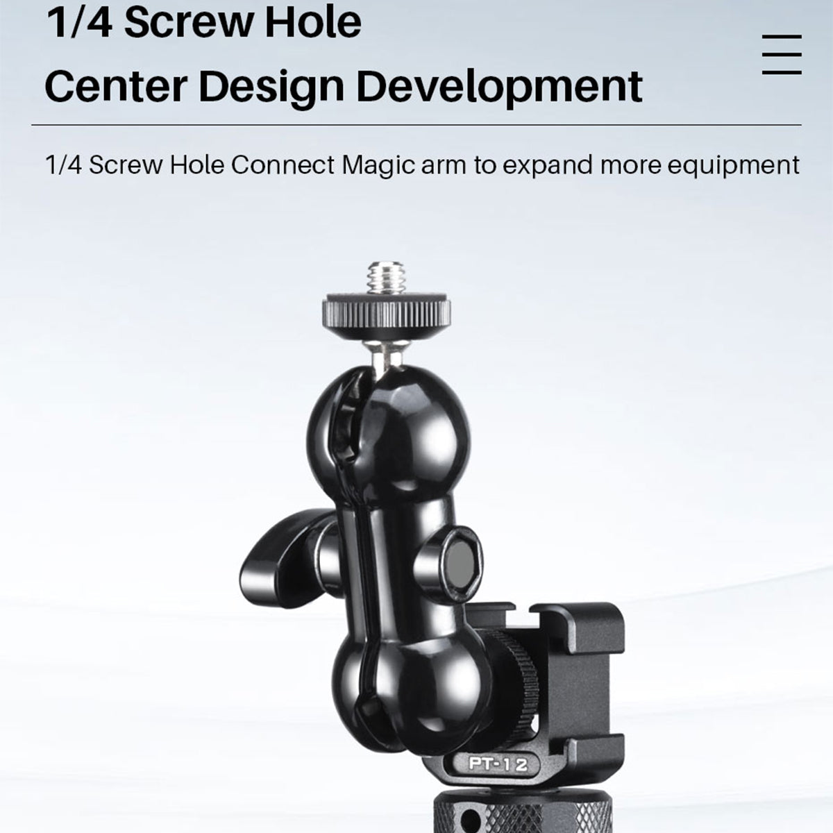 ULANZI PT-12 DSLR Camera Cold Shoe Mount Adapter Monitor Mount with Three Cold Shoe for LED Light Microphone