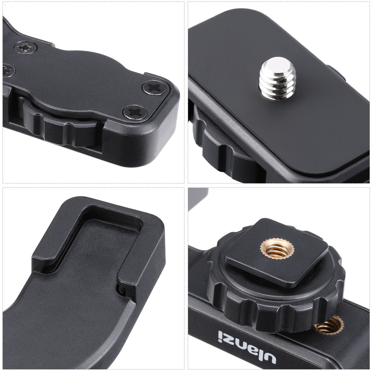 Uniqkart PT-8 Universal Vlog Plate Cold Shoe Mount Microphone Holder Extension Bracket for Sports Camera Smartphone