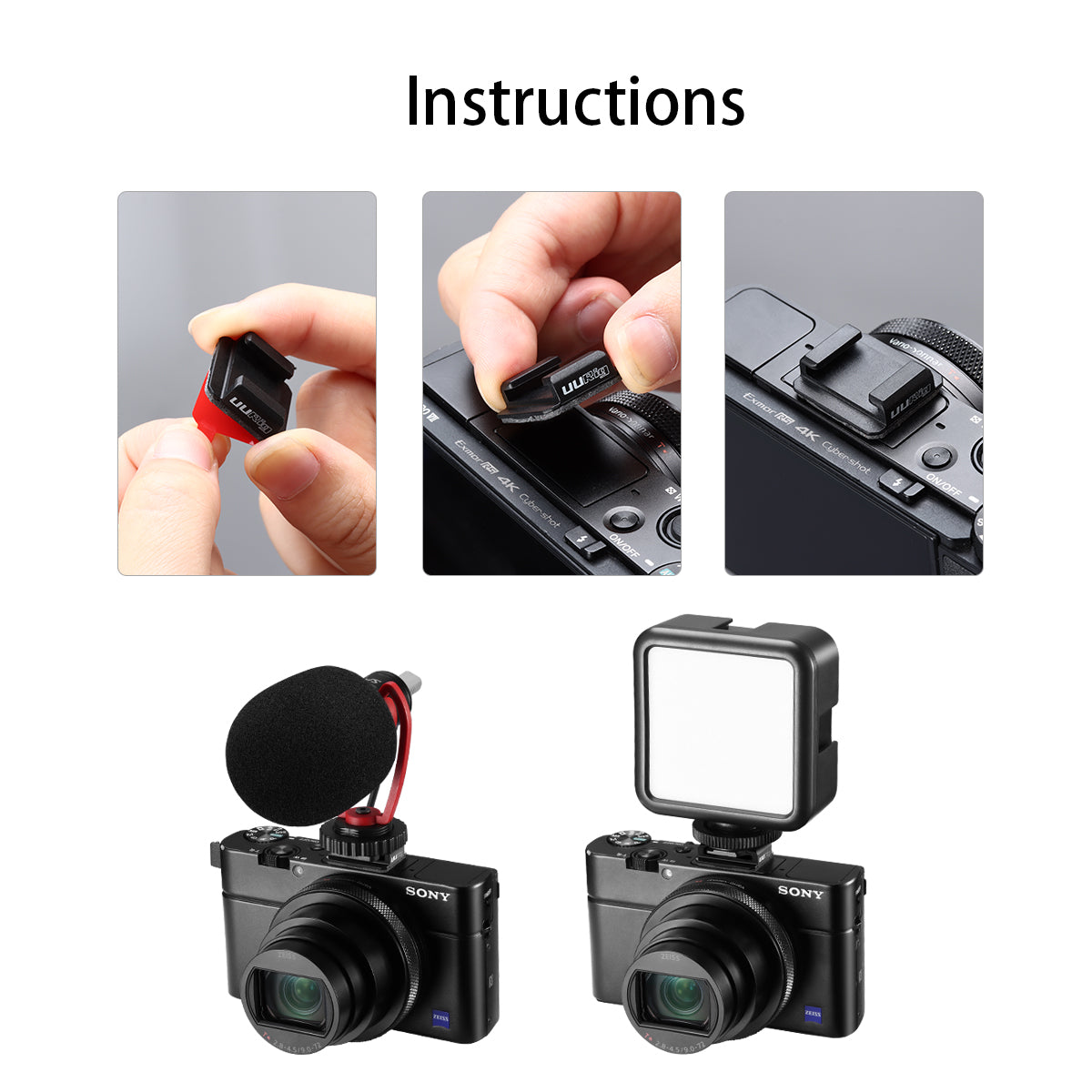 UURig R046 DSLR Camera Adhesive Cold Shoe Mount for Microphone LED Fill Light
