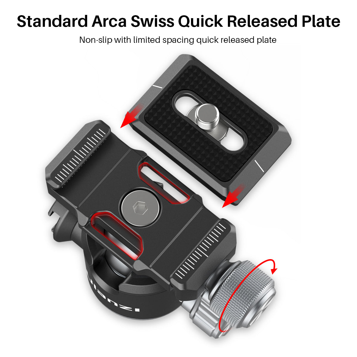 Uniqkart U-80L Arca Swiss Ballhead Tripod Ball Head for DSLR SLR Camera with Arca Quick Release Plate