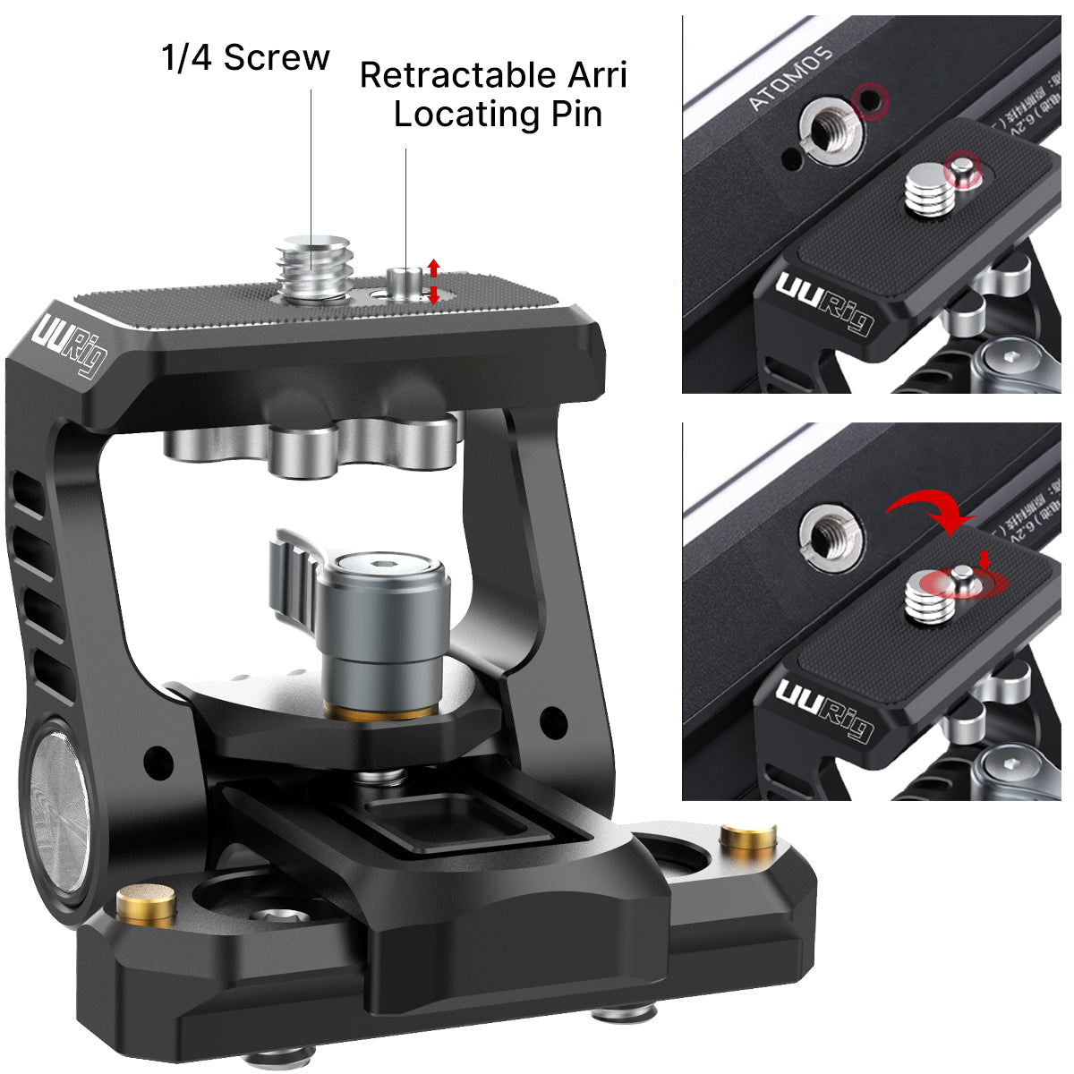 Uniqkart R058 NATO Monitor Mount with 1/4 Screw Universal Adjustable DSLR Monitor Adapter