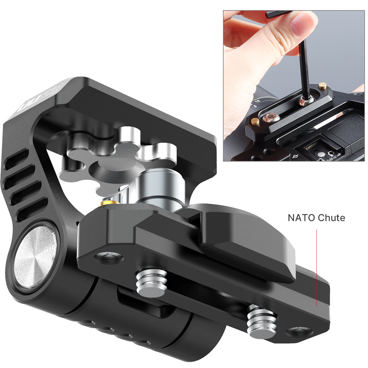 Uniqkart R058 NATO Monitor Mount with 1/4 Screw Universal Adjustable DSLR Monitor Adapter