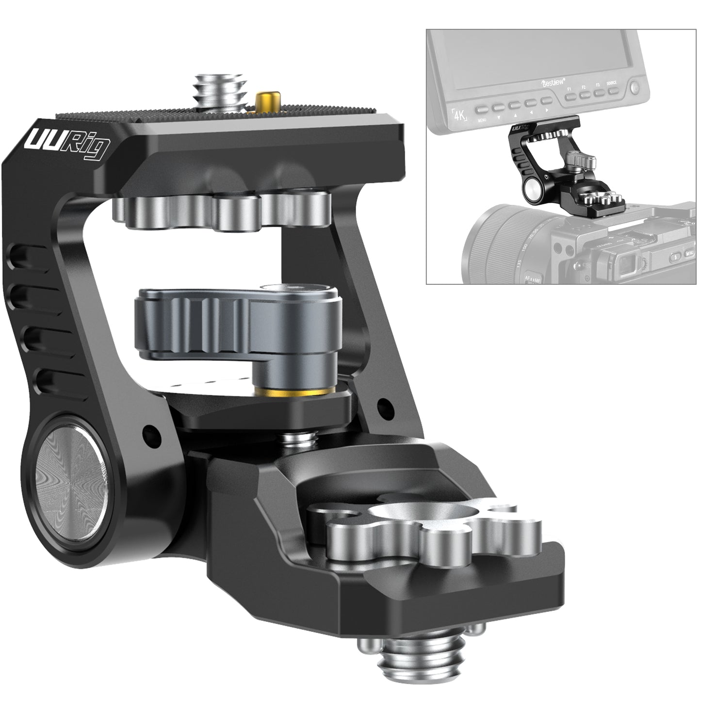 Uniqkart R059 Arri Locating Pin DSLR Monitor Mount Adapter Bracket Adjustable Monitor Mount