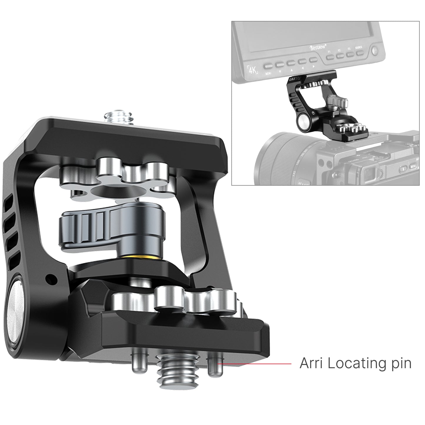 Uniqkart R059 Arri Locating Pin DSLR Monitor Mount Adapter Bracket Adjustable Monitor Mount