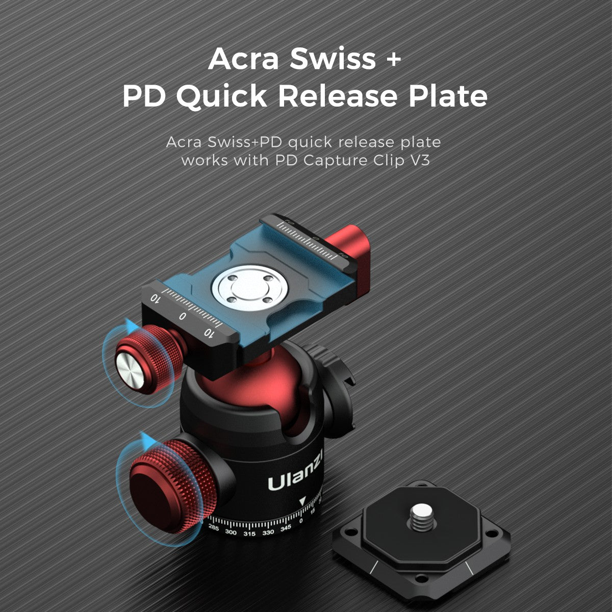 Uniqkart U-70 Metal Mini Ballhead Pan Cold Shoe Double Panoramic Tripod Head for DSLR Camera Vlog Tripod Bracket