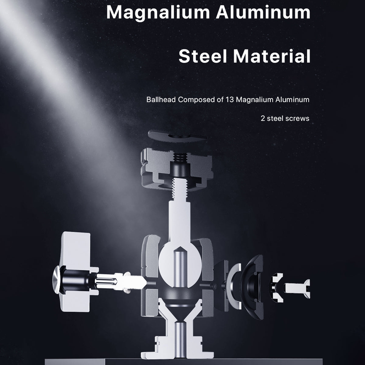 Uniqkart U-60 360 Degree Rotation Camera Tripod Side Cold Shoe Ball Head Mount Adapter