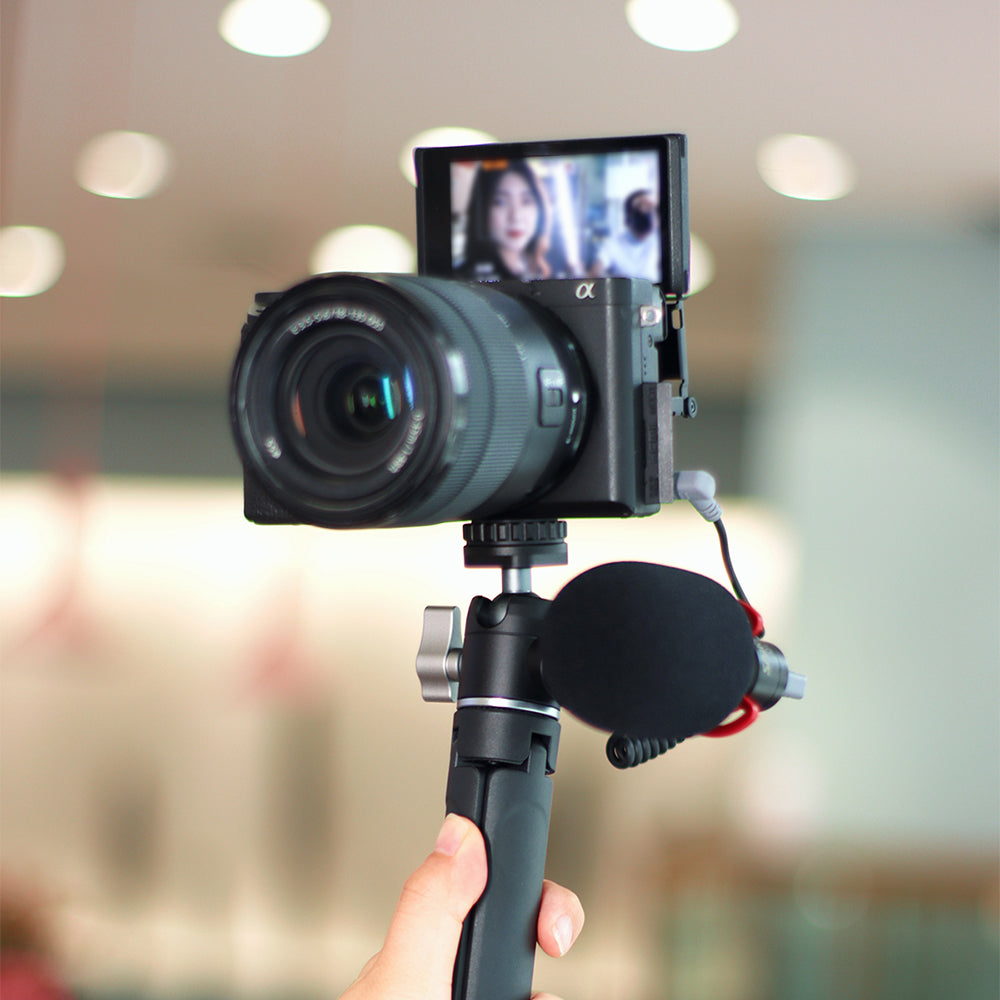 Uniqkart U-60 360 Degree Rotation Camera Tripod Side Cold Shoe Ball Head Mount Adapter