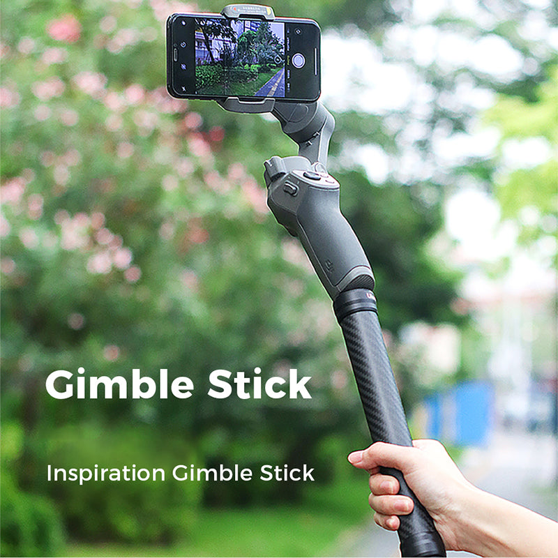 Uniqkart R041 Carbon Fiber Extension Monopod Pole Gimbal Rod DSLR Stabilizer Gimbal Handle Grip - 120mm/Short