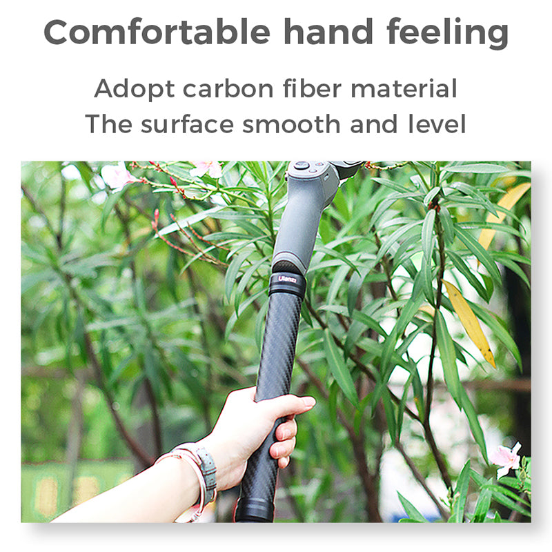 Uniqkart R041 Carbon Fiber Extension Monopod Pole Gimbal Rod DSLR Stabilizer Gimbal Handle Grip - 120mm/Short
