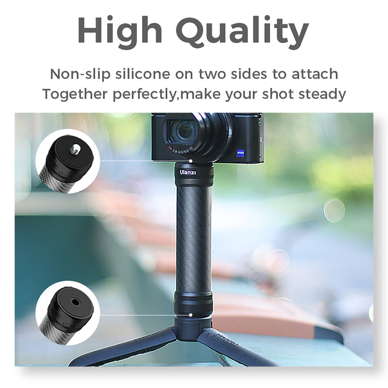 Uniqkart R041 Carbon Fiber Extension Monopod Pole Gimbal Rod DSLR Stabilizer Gimbal Handle Grip - 120mm/Short