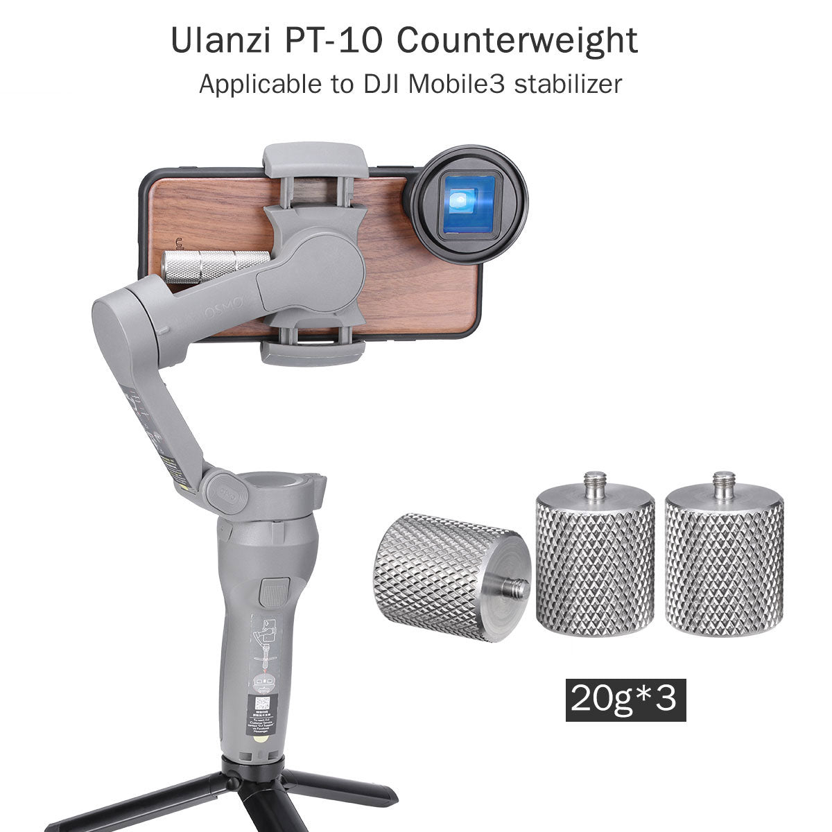 ULANZI PT-10 Counterweight Balance Counter Weights Support 60g for DJI OSMO Mobile 3