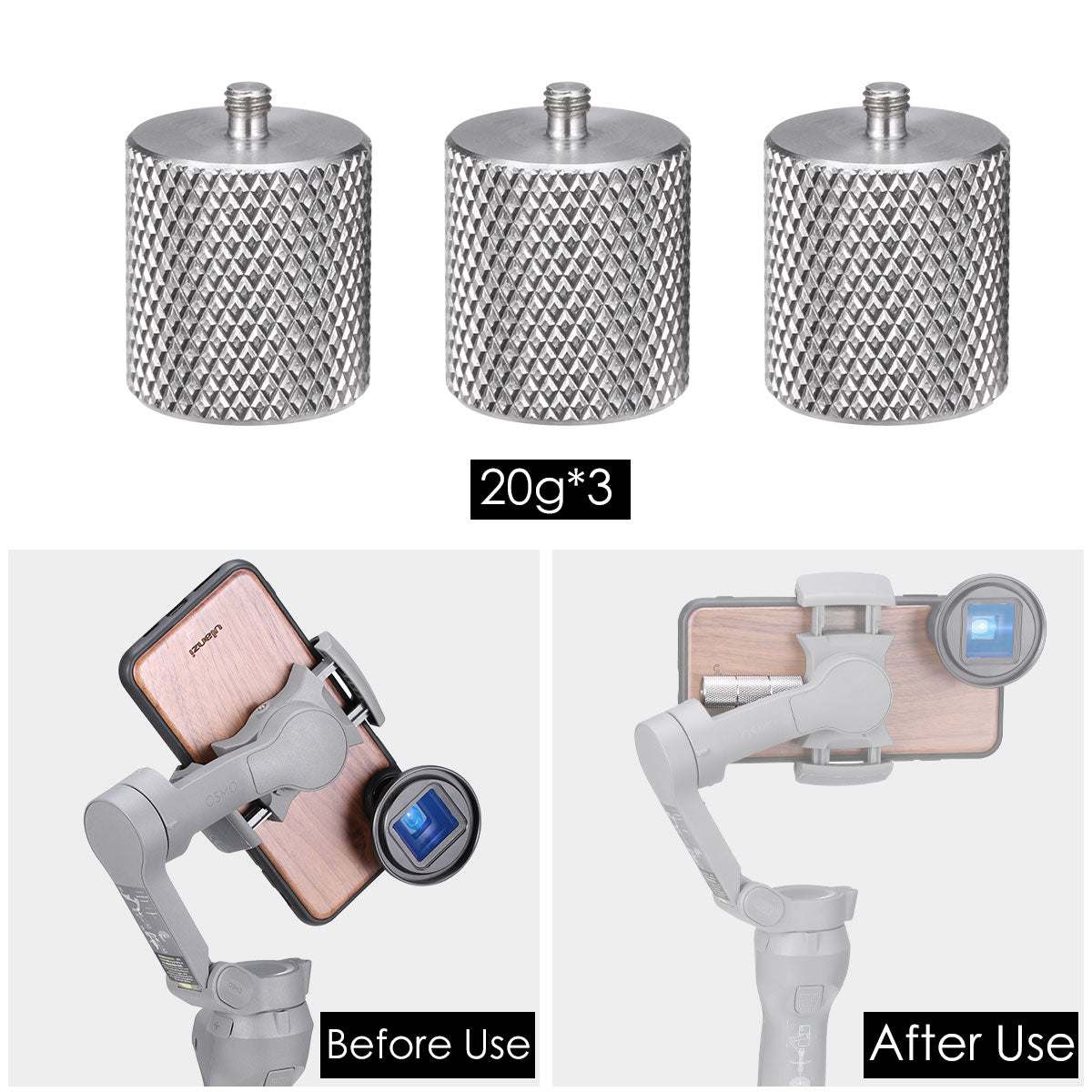 ULANZI PT-10 Counterweight Balance Counter Weights Support 60g for DJI OSMO Mobile 3