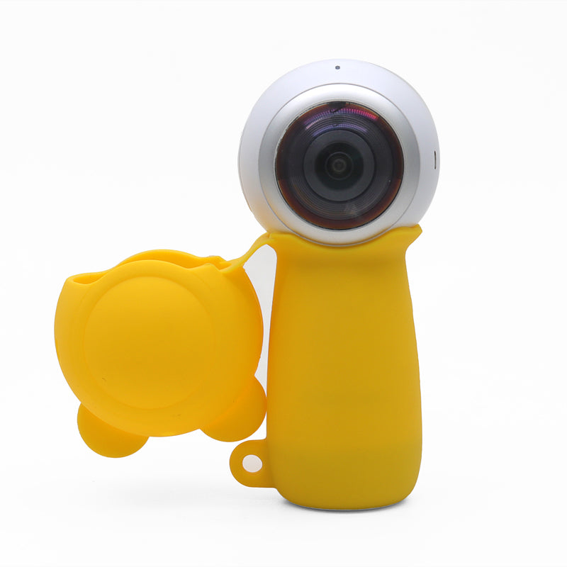 Full Body Drop-proof Soft Silicone Protective Cover Case for Samsung Gear 360 (2017) Panoramic 4K Sports Camera - Yellow
