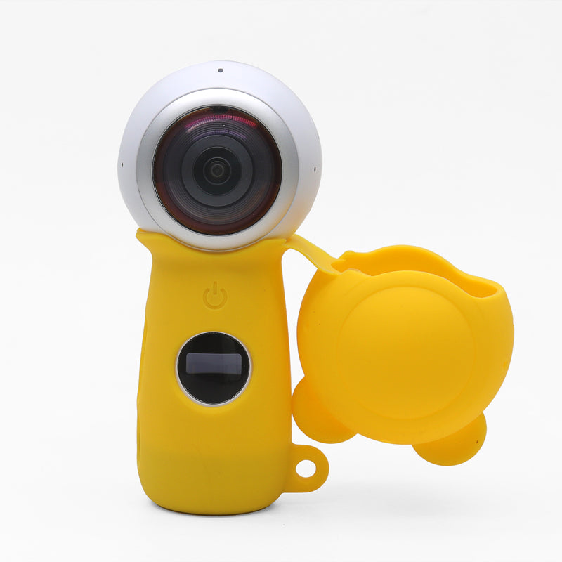 Full Body Drop-proof Soft Silicone Protective Cover Case for Samsung Gear 360 (2017) Panoramic 4K Sports Camera - Yellow