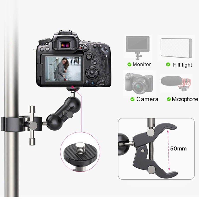 UURIG R093 Adjustable Monitor Mount Universal Camera Clamp Mount 1/4" Screw Adapter