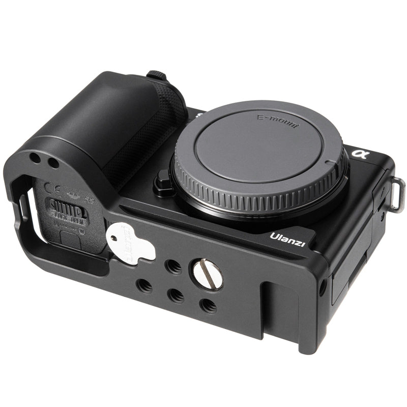 Uniqkart R095 Vertical Horizontal Switching Tripod Head Quick Release Plate Camera L-shape Bracket for Sony ZVE10