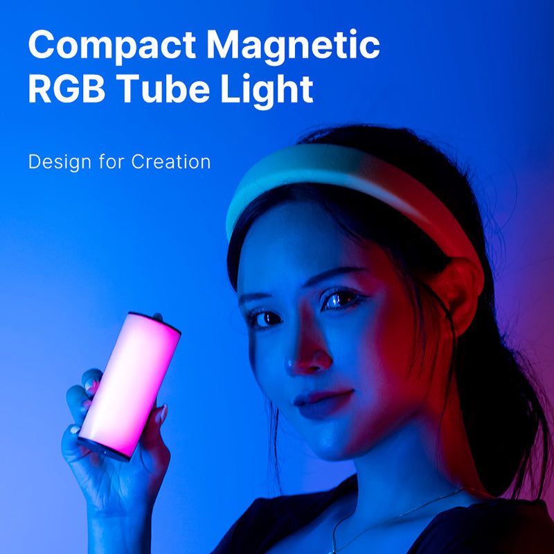 Uniqkart I-Light RGB Mini Stick Light 360-degree Full Color Adjustable Video Light Support Magnetic Attraction