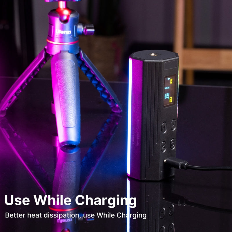 Uniqkart I-Light RGB Mini Stick Light 360-degree Full Color Adjustable Video Light Support Magnetic Attraction