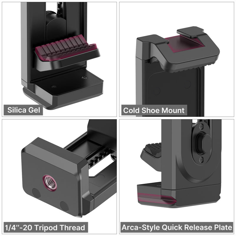 ULANZI U-PAD II 2 in 1 Tablets Tripod Mount Adapter Adjustable Phone Stand Holder with 1/4" Screw for 4.7"-12.9" Devices - Black