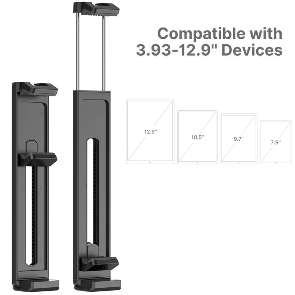 ULANZI U-PAD II 2 in 1 Tablets Tripod Mount Adapter Adjustable Phone Stand Holder with 1/4" Screw for 4.7"-12.9" Devices - Black