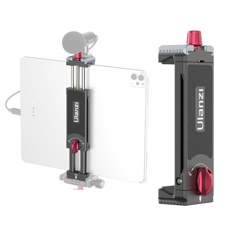 ULANZI U-PAD III Aluminum Alloy Tablets Tripod Mount Adapter Adjustable Phone Holder with 1/4" Screw for 4.7"-12.9" Devices