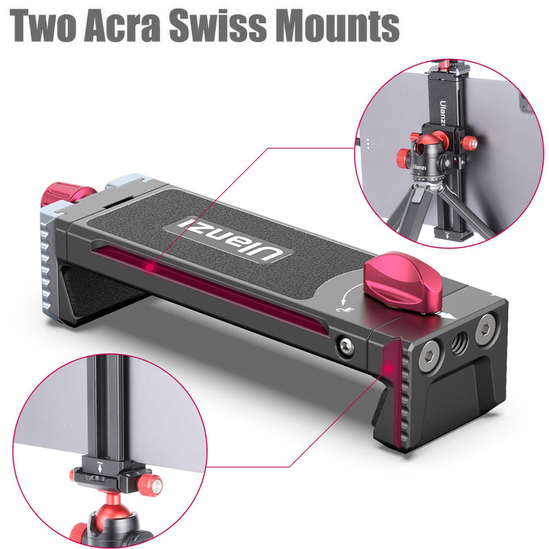 ULANZI U-PAD III Aluminum Alloy Tablets Tripod Mount Adapter Adjustable Phone Holder with 1/4" Screw for 4.7"-12.9" Devices