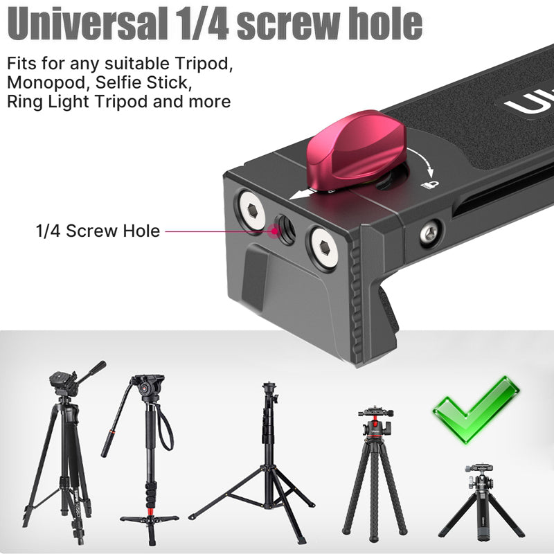 ULANZI U-PAD III Aluminum Alloy Tablets Tripod Mount Adapter Adjustable Phone Holder with 1/4" Screw for 4.7"-12.9" Devices