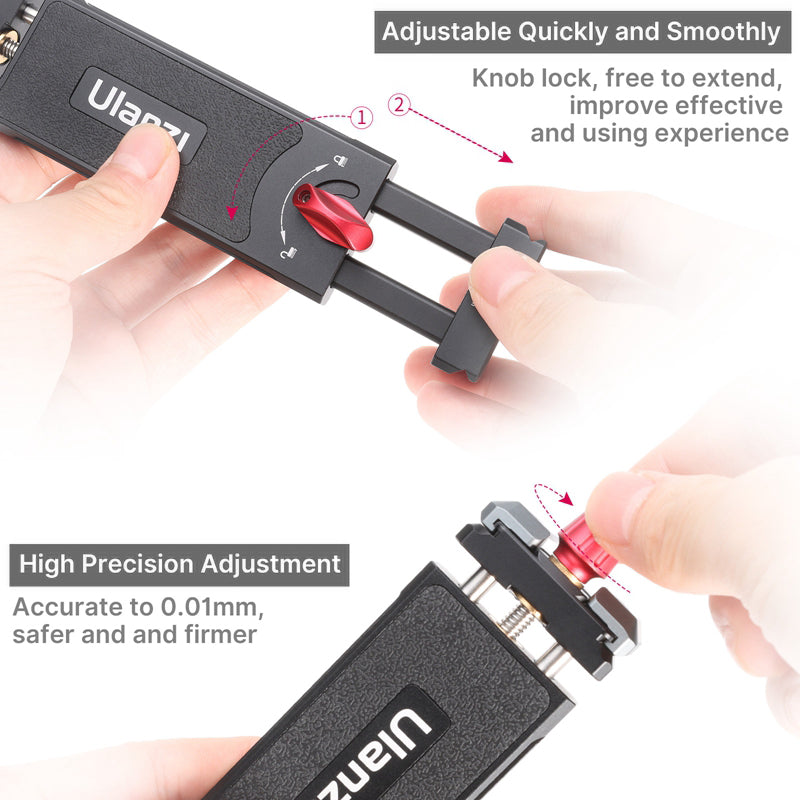 ULANZI U-PAD III Aluminum Alloy Tablets Tripod Mount Adapter Adjustable Phone Holder with 1/4" Screw for 4.7"-12.9" Devices