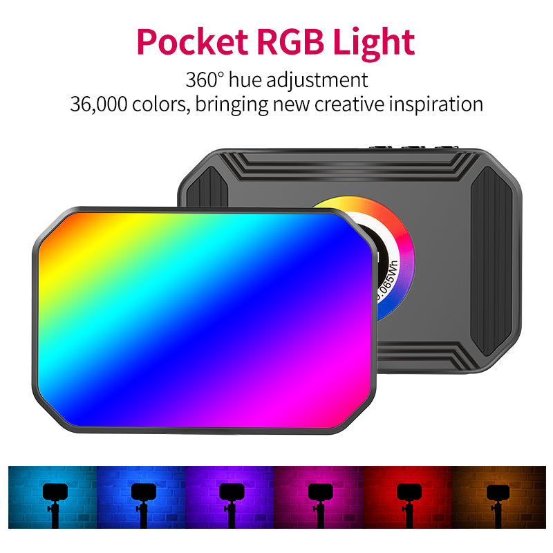 Uniqkart VL60 Mini Pocket RGB Video Light Portable Magnetic LED Camera Fill Light for Photography Shooting